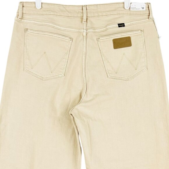 Wrangler Women's Loose Fit Straight Stretch Mid Rise Tan Denim Jeans Size 32 NWT - Picture 4 of 11